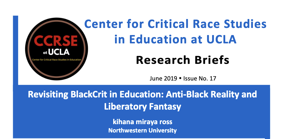 Revisiting BlackCrit in Education CCRSE Brief Screenshot